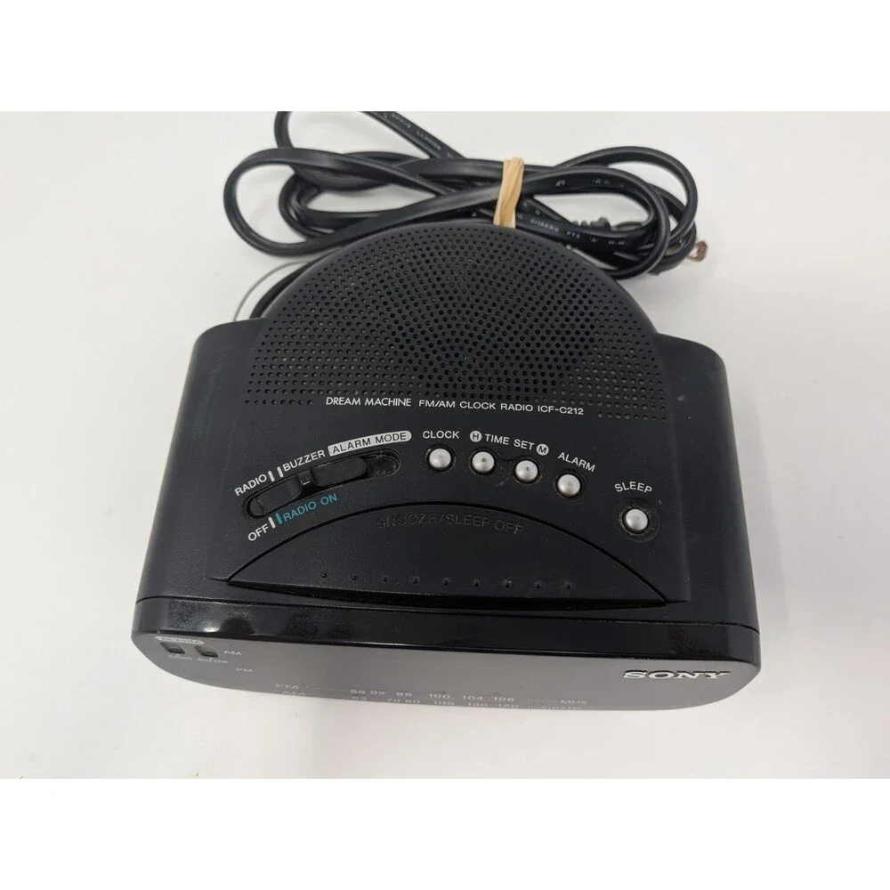 Sony Dream Machine ICF-C212 FM AM Alarm Clock Radio Green LED Y2K Vintage Works
